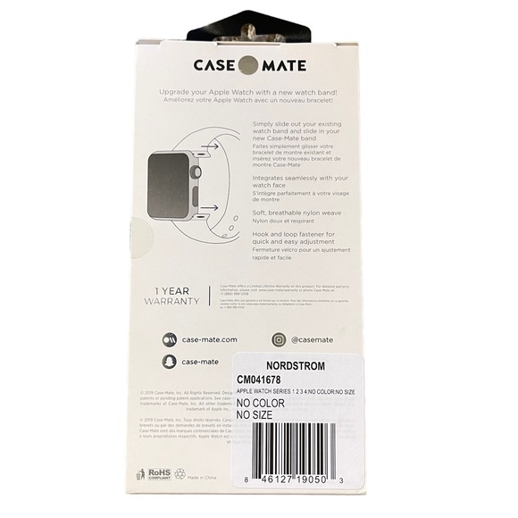 APPLE WATCH CASE-MATE NYLON METALLIC PINK SPORT WATCH BAND - 42-44 MM - Picture 4 of 4